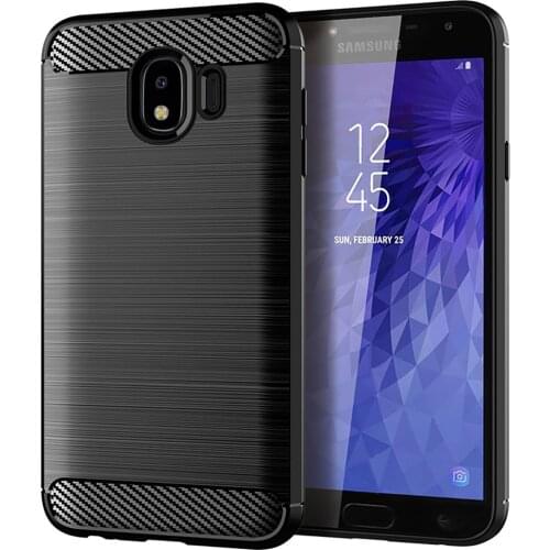 For Samsung Galaxy J4 2018 Case Luxury Carbon Fiber Skin Soft Silicone Cover Case For Samsung J4 J 4 SamsungJ4 Phone Cases