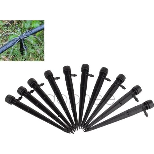 Dophee 10pcs Micro Bubbler Drip Irrigation Adjustable Emitters Stake Water Dripper Farmland watering Use 4/7 mm Hose