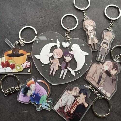 1pc Fujyoshi Kurose shirotani Tadaomi Ten Count 10 Count Double Side keychain BL Fans Pendant llavero Keyrings Portachiavi