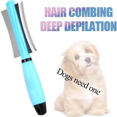 Double-Sided Pet Hair Comb For Long Small Hair Dog For Cat Grooming Tool For Cat Dog Hair Remover Easy Deshedding Brush