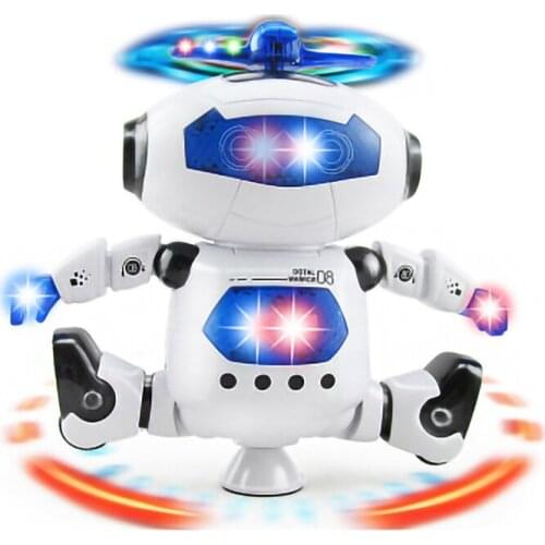 Electronic robot electric toys 360 degrees cool lighting and music Smart Space Dance Walking mechanic gift for children Birthday