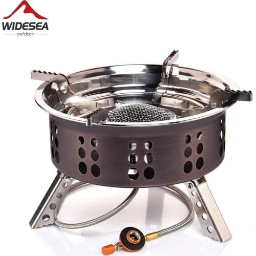 Widesea Camping 3500W Gas Stove Heater Tourist Burner Outdoor Picnic Kitchen Equipment Supplies Survival Furnace Cooking BBQ