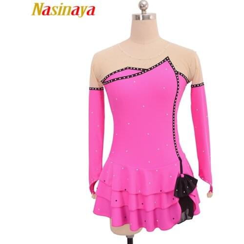 Nasinaya Figure Skating Dress Customized Competition Ice Skating Skirt for Girl Women Kids Patinaje Gymnastics Performance 27
