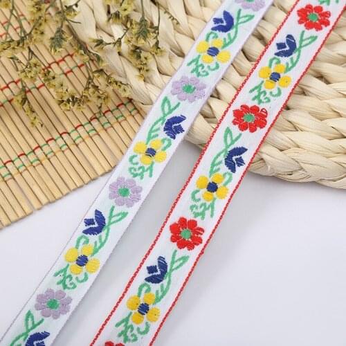 3 YARD 20MM 3/4 INCH Red Flowers Heart Handmade Jacquard Ribbon Lace Korean Hand - Made Hairpin Accessories