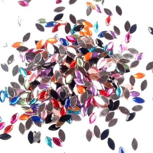 LF 1000Pcs Mixed Horse Eye Acrylic Decoration Flatback Cabochon Embellishment For Crafts Scrapbooking Diy Versiering Accessories