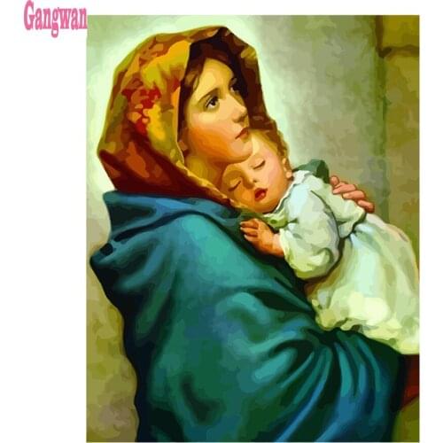 Madonna holds Jesus Mary 5d home decoration diamond painting full drill square round diamond embroidery diamond cross stitch art