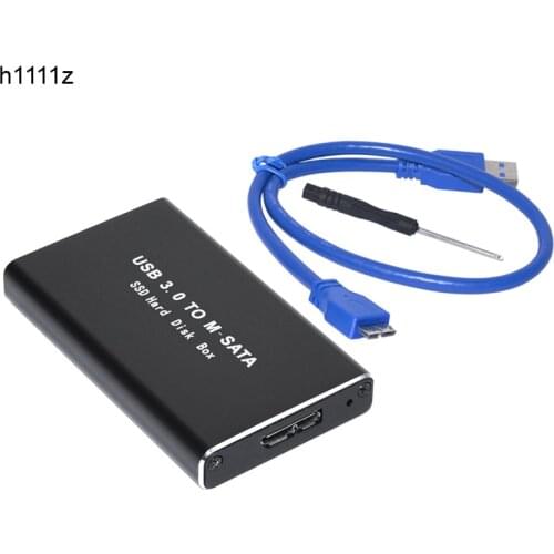 Mini SSD Hard Drive Case USB3.0 to mSATA Adapter Hard Drive Enclosure Aluminum Alloy External Hard Disk Case mSATA to USB3.0 Box