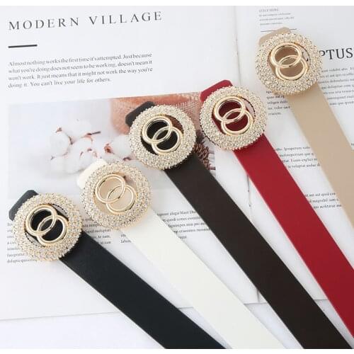 Fashion Girls Designer Belts for Ladies Jeans Belt with Rhinestone G Mujer Luxury Brand Strap Metal String Dress Waistband