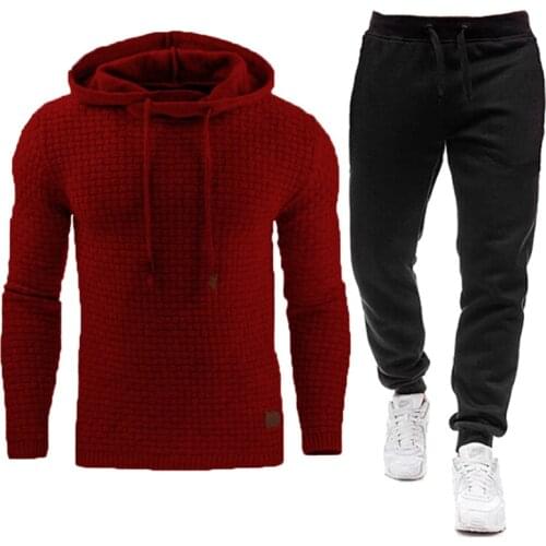Men Tracksuit Hooded Sweatshirt and Pants Set Casual Sportswear S-5XL New Pop