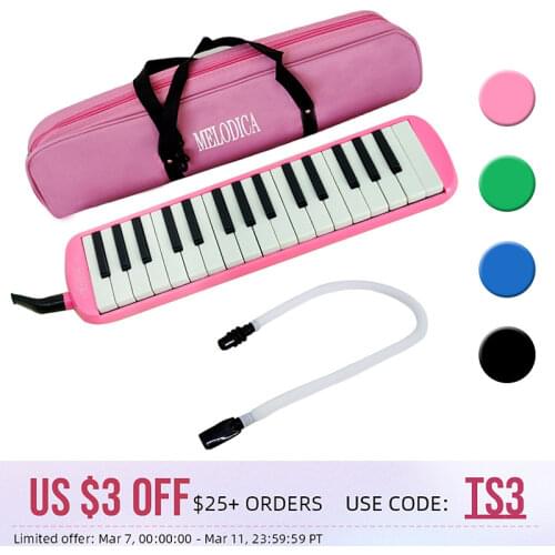 Aiersi Brand 32 Key Melodica Piano Melodion Keyboard Education Finger Musical Instrument Gift With Carrying Bag Strap Mouthpiece