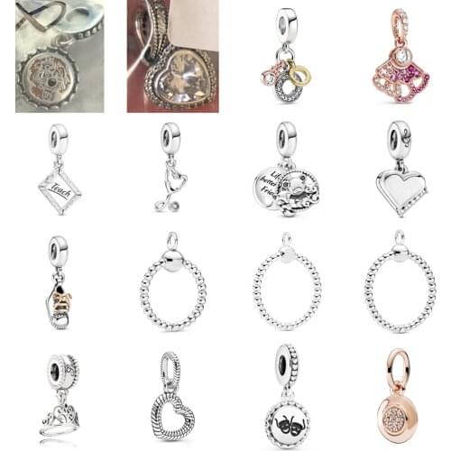 NEW 2021 100% 925 Sterling Silver Shoes Love Crown Charm Pendant Fit DIY Original Bracelet Fshion Jewelry Gift