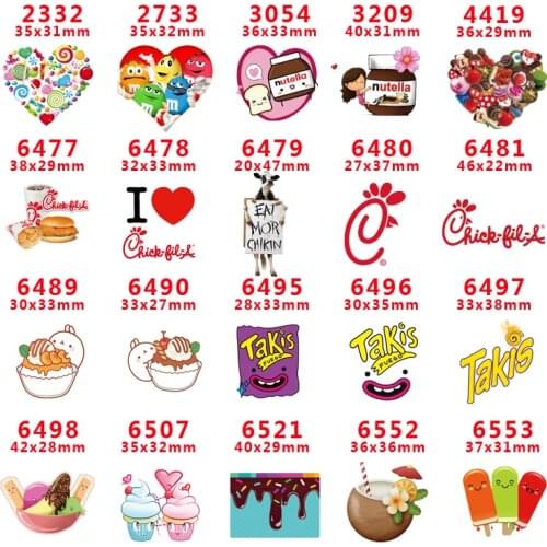 2018 new arrival Free shipping 30 pcs/package printed resin planar flat-back resins for Hair Bow Decoration PR2332