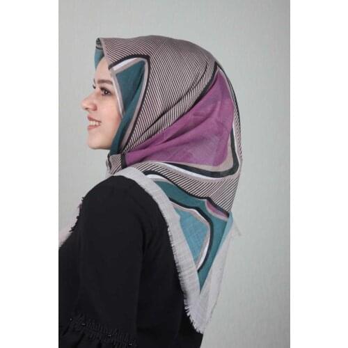 NUR SILK PATTERNED LINEN FLAMLI SCARF-DESEN-17-RENK-07