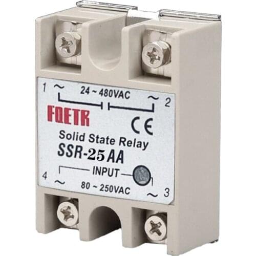 SSR -40AA 25AA 10AA AC Control AC SSR White Shell Single Phase Solid State Relay With Plastic Cover