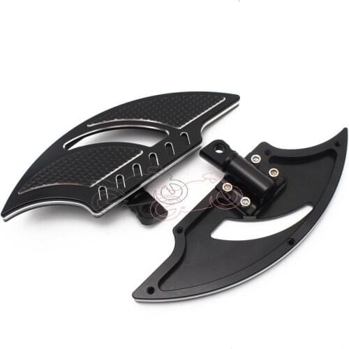 Black Front Motorcycle Foot Pegs Footrest Male Mount Stretched Floorboard for Harley Touring Road King Electra Glide Dyna FLH