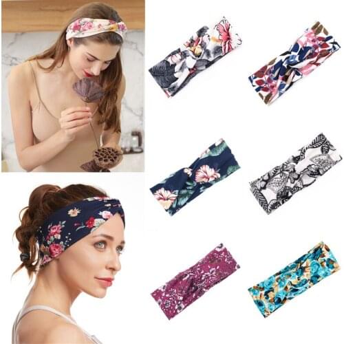Twisted Knotted Headband Turban for Women Girl Floral Print Bandana Hair Bands Fashion Wash Hair Accessories Headband бандана