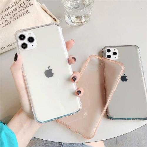 For iPhone 12 Pro Max Case Silicone Airbag Shockproof Clear Phone Case Cover for iPhone 11 XR 7 8 Plus Xs Max X Anti Drop Cases