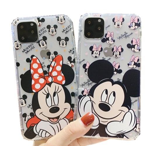 2021 Disney Mickey Minnie Mobile Phone Case Cartoon Cute Silicone for IPhone 6 6s 7 8 Plus Xr Xs Max 11 12 Pro Max Kawayi Coupe