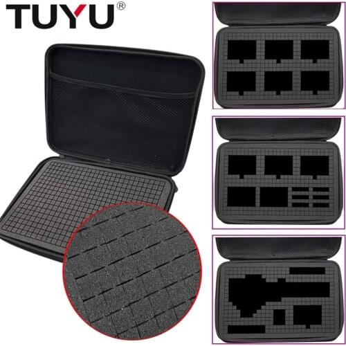 TUYU Bag Case DIY Travel Storage Collection Foam Portable shockproof For Gopro9 8 65 Xiaomi Yi SJCAM Dji Osmo Camera Accessories