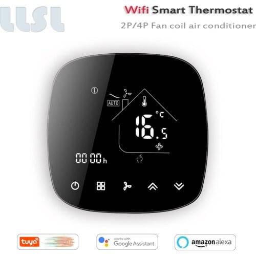 TUYA Tempertur control thermostat SMART WIFI THERMOSTAT 2P/4P Fan coil regulator，95-240VAC 24VAC