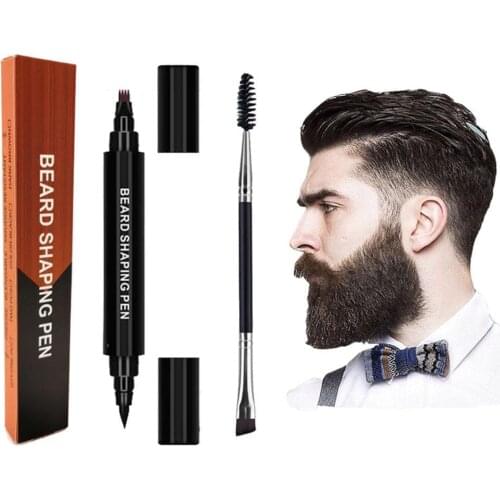 Rotating Beard Styling Board Comb Beard Pen Beard Filler Enhancer Pencil Tools Shaping Waterproof And Beard Brush Moustache C6H7