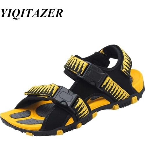 Мужские кожаные сандали YIQITAZER China At AliExpress