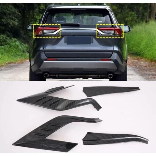 For Toyota RAV4 RAV 4 2019 2020 Carbon Fiber Rear Lamp Light Taillamp Cover Trim Decoration Sticker Accessories Car Styling