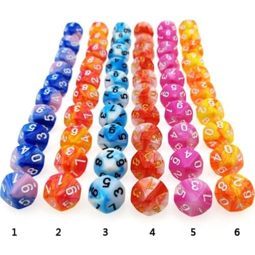 Rollooo Dice 10pcs/set D10 Polyhedral Dice Double Color Rpg dice