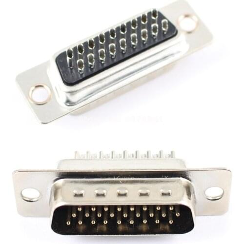 10pcs D-SUB 26 Pin Male Solder Type Straight Adapter Connector 3 Rows DB26M