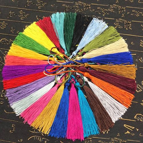 100pcs Mixed color Mini Soft Handmade Tassels with Loops for Jewelry Making DIY Craft Projects Bookmarks Bags Home Decor Supplie