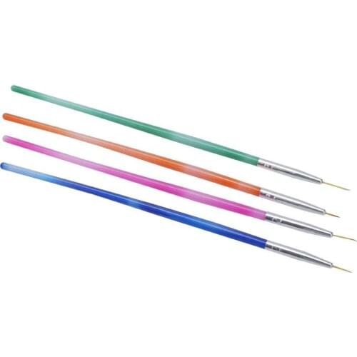 4Pcs/Set Pro Nail Art Dotting Painting Drawing Pen Polish Makeup Brushes Gel Polish Brush Manicure Tools