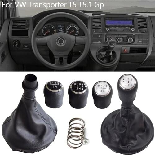 6 Speed 5 Speed Car Gear Shift Knob Gearstick Gaiter Boot Kit For VW Transporter T5 T5.1 Gp
