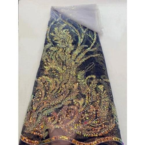 African French Mesh Tulle Lace with Bedas High Quality Sequin Lace Fabric for Sewing Nigerian Sequence Lace