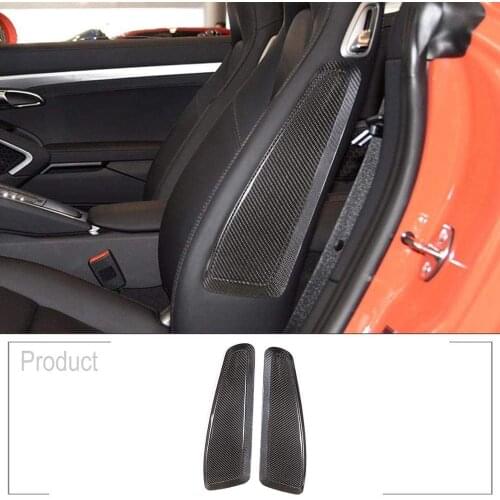 Car Interior Accessories Seat Side Panel Trim Real Carbon Fiber For Porsche 911 718 2015 2016 2017 2018 2019 2020 Decoration