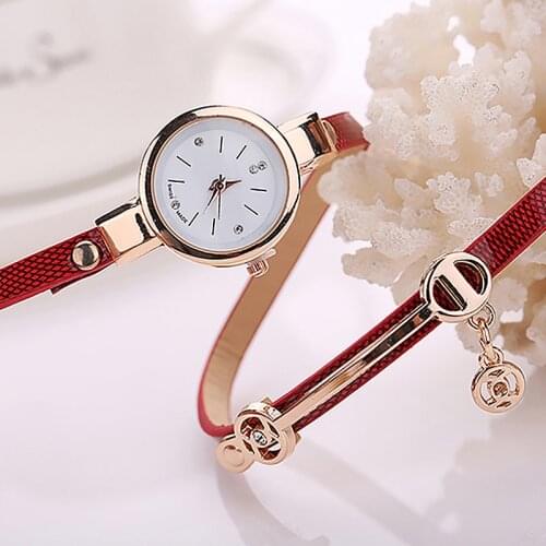 Fashion Women Watch Long Slims Clock Faux Leather Band Strap Wristwatch Rhinestone Quartz Wrist Watch New reloj mujer Ladies Dre