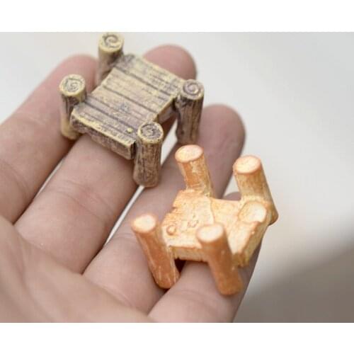 Wooden Bridge Miniatures Fairy Figurines Resin Bonsai Micro Landscape DIY Crafts Garden Decoration DIY Fairy Garden Miniatures