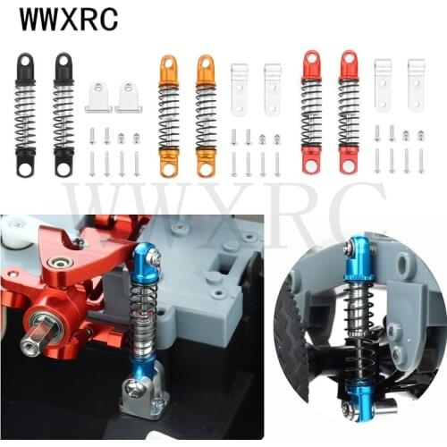 For WPL D12 RC Truck Car Upgrades Parts Metal Front Rear Shock Absorber Damper with Mount Fixed Seat Accessories