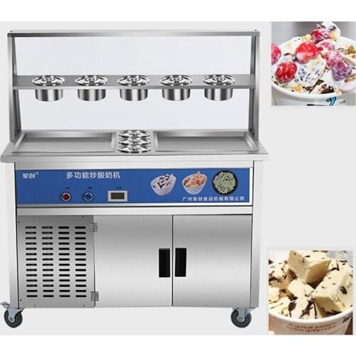 DSHASIF Factory Supply Square Pan Fried Ice Cream Machine/ Single Fried Ice Cream Roll Machine/ Thailand Fry Ice Cream Machine