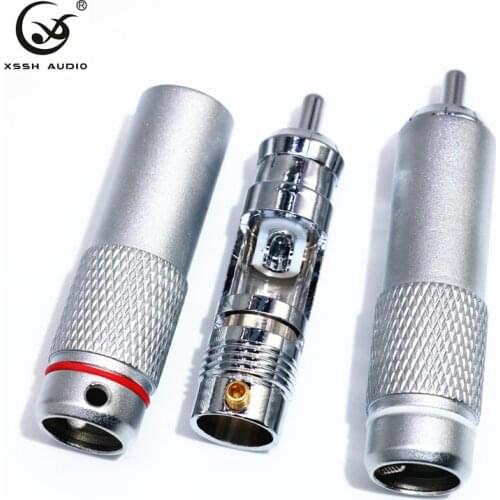 8pcs Electrical AV Terminal Connector Brass 62% Copper Plated Rhodium Audio VGA RCA Connectors Plug Jack rca plug