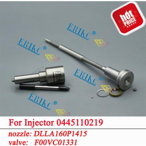 ERIKC 0445110219 Common Rail Fuel Injector Repair Overhaul Kit Nozzle DLLA160P1415 0433171877 Valve F00VC01331 For Bosch BMW