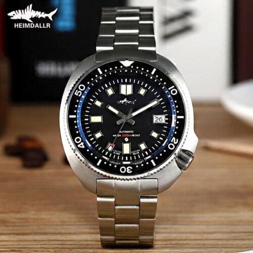 HEIMDALLR Mechanical Watch Men NH35 Automatic Watch Sapphire Crystal Diver Watches 200m C3 Luminous Men Stainless Wristwatch