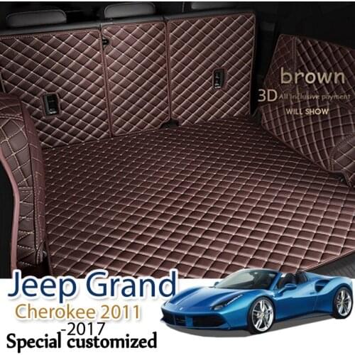 Custom Leather Car Trunk Mats For Jeep Grand Cherokee 2011-2017 Rear Trunk Floor Mat Tray Carpet Mud