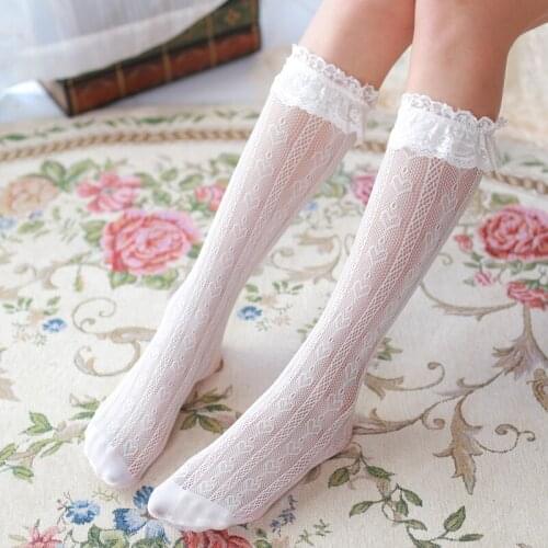 Japanese-style Lolita GIRLS Lace Tube Socks Lolita Socks South Korea jk soft Girl Heart Bunching Socks