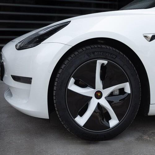 4PCS/Set 18 inch Car Carbon Fiber Wheel hub cover Wheel Decoration 18" Full Wheel Cover for Tesla Model 3 2017-2020