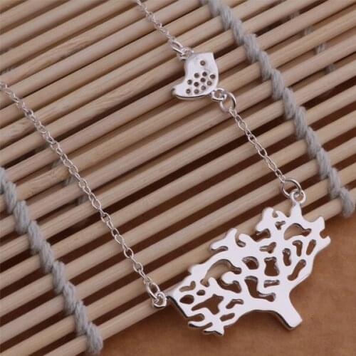 AN001 Hot Sale Pendant Necklaces For Women Charm Silver Color Fashion 925 Fashion Jewelry Pendant Dense Tree /apxajhea