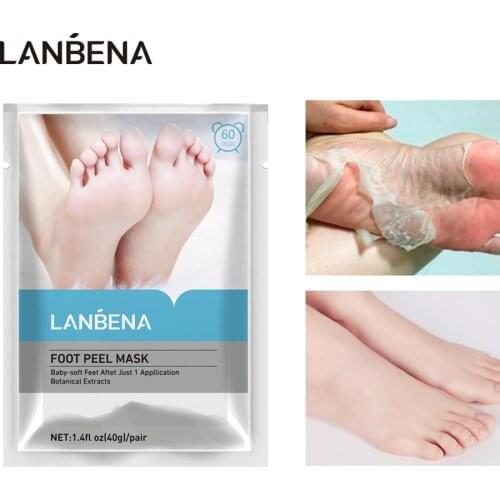 LANBENA Foot Peel Mask Only Need One Pair Remove Dead Skin Exfoliating Peeling Heel Cuticles Calluses Crack Thoroughly in 7 Days