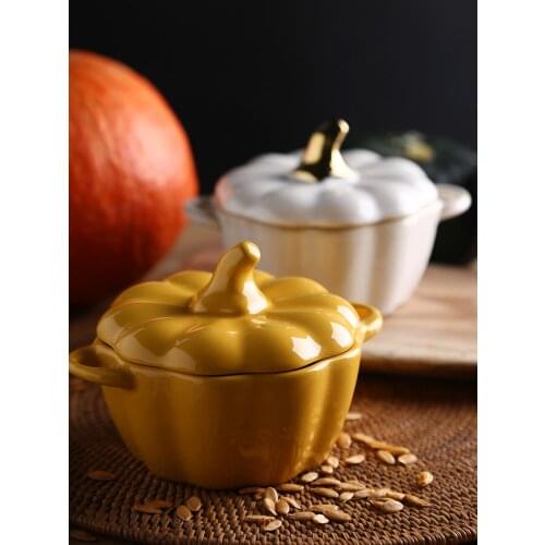 Pumpkin Bowl Ceramic Salad Bowl Holiday Tableware Dinnerware Soup