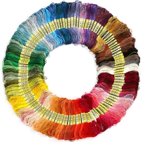 Multicolor Cross Stitch Threads Cotton Sewing Skeins Embroidery Thread Floss Skein Kit DIY Sewing Tool 100/150/200/250pcs