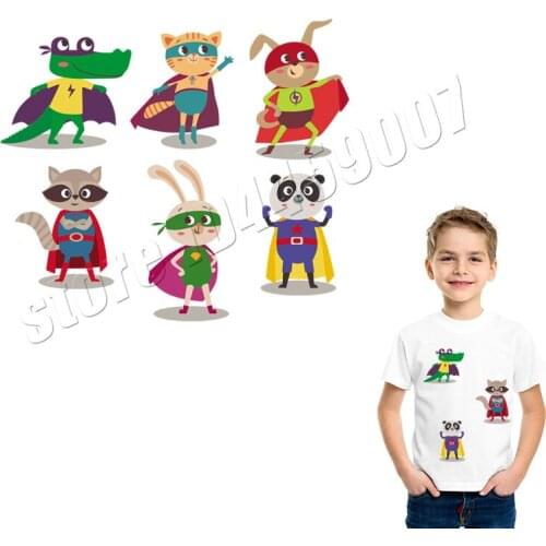 Cartoon Hero 6Pcs/Lot Patches DIY Accessory Clothing Deco Badges New Design Washable Heat Transfer Iron-On Transfers