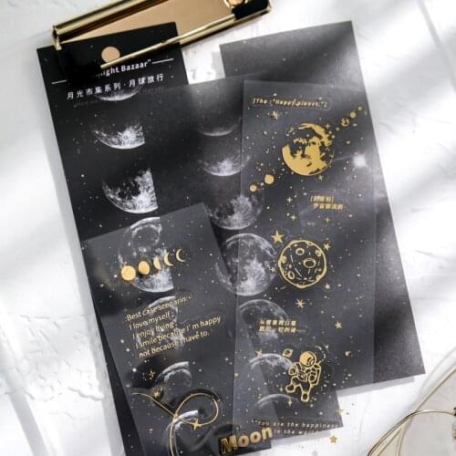 4 pcs/pack Moonlight fireworks Decorative Stationery mini Stickers set Scrapbooking DIY Diary Album round Stick Lable Memo Pad